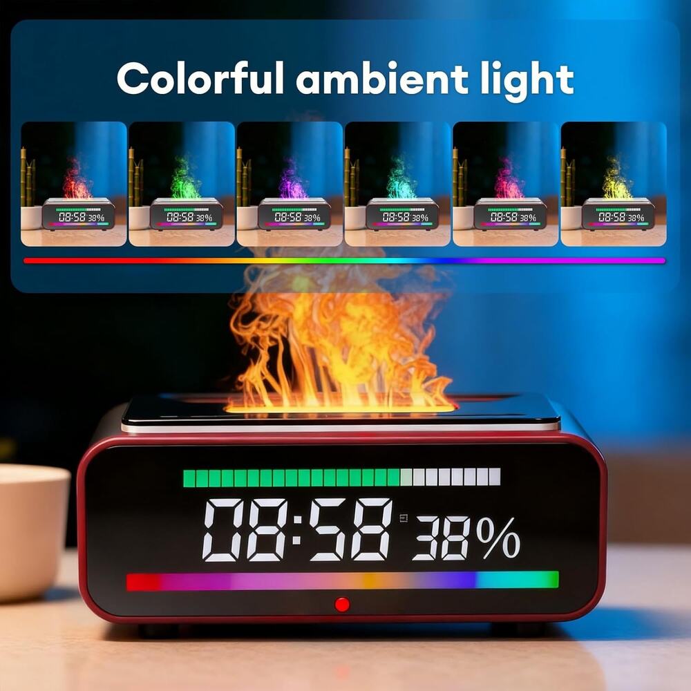 Fireplace Diffusers For Essential Oils, 400ml Flame Humidifier With Bluetooth - Picture 3 of 16